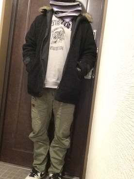「AVIREX（アヴィレックス）のアイテム（カバーオール）」を使った、2481093さん（メンズ・175cm）の冬コーディネート