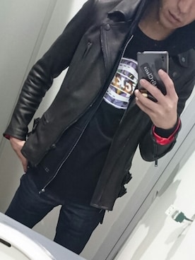 「Moonage Devilment（ムーンエイジデビルメント）のアイテム（ジャケット/アウター）」を使った、rudoさん（メンズ・174cm）の秋コーディネート
