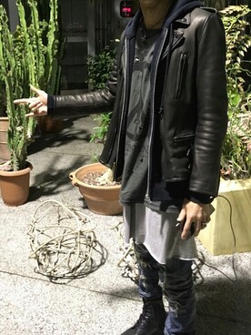 「FUGA（フーガ）のアイテム（シューズ）」を使った、rudoさん（メンズ・174cm）の冬コーディネート