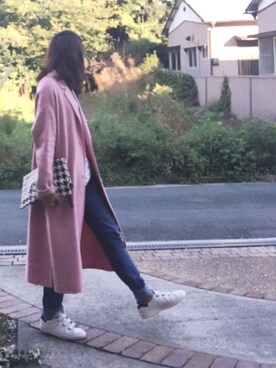 「カラーコート」｜「アイテム（その他）」を使った、nico   Elinさん（レディース・162cm）の秋コーディネート