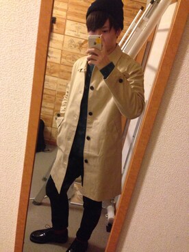 「アイテム（ステンカラーコート）」を使った、OZAWATTIさん（メンズ・176cm・10代）の冬コーディネート