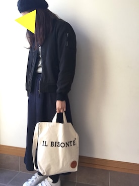 「スカーチョ」｜「アイテム（ブルゾン）」を使った、s a y a ▽さん（レディース・164cm）の冬コーディネート