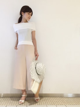「キュロット」｜「アイテム（ハンドバッグ）」を使った、miyaさん（レディース・156cm）の春コーディネート
