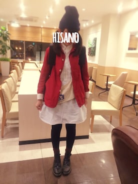 「Champion」｜「アイテム（カバーオール）」を使った、hisanoさん（レディース・159cm）の秋コーディネート