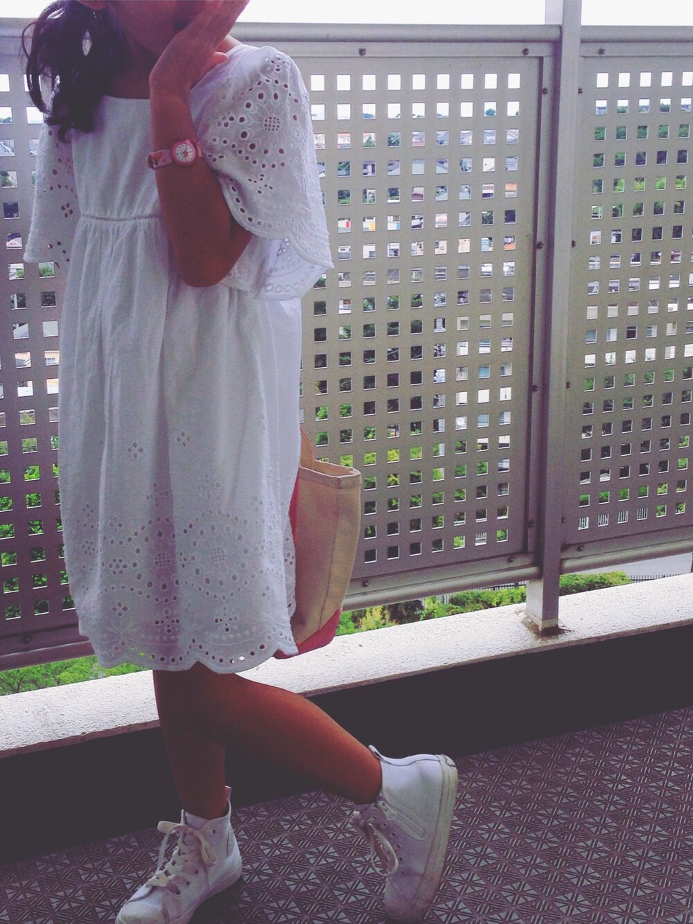 「夏コーデ、kidsfashion、こどもコーデ、コンバース、ザラキッズ、ZARA KIDS」｜「L.L.Beanのアイテム（トートバッグ、ピンク系）」を使った、yunyunさん（キッズ・120cm）の秋コーディネートの1枚目の写真