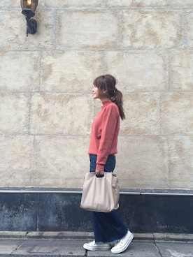 「POPCORN（ポップコーン）のアイテム」を使った、okamuraさん（レディース・156cm）の秋コーディネート