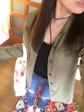 「MOUSSY（マウジー）のREAL LEATHER CODE（ネックレス）」を使った、ようこさん（レディース・174cm）の秋コーディネート