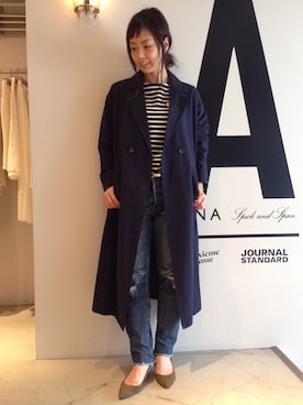 「アイテム（チェスターコート）」を使った、shokoさん（レディース・163cm）の冬コーディネート