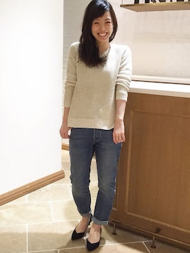 「ivory court（アイボリーコート）のアイテム（デニムパンツ）」を使った、shokoさん（レディース・163cm）の春コーディネート