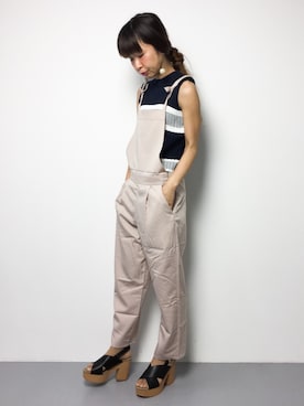 「マリンコーデ」｜「アイテム（オールインワン・サロペット）」を使った、naoさん（レディース・163cm）の春コーディネート