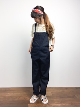 「ドルマン」｜「アイテム（オールインワン・サロペット）」を使った、naoさん（レディース・163cm）の夏コーディネート