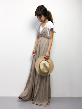 Nano Universe ナノユニバース の Rokoko By Dazz 肩紐マキシワンピース ワンピース Wear