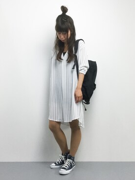 「Beau're（ヴュレ）のアイテム（バックパック/リュック）」を使った、naoさん（レディース・163cm）の夏コーディネート