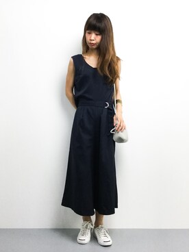 「FREE'S MART（フリーズマート）のアイテム（つなぎ/オールインワン）」を使った、naoさん（レディース・163cm）の夏コーディネート