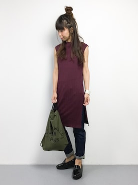 「SLOBE IENA（スローブイエナ）のアイテム（バックパック/リュック）」を使った、naoさん（レディース・163cm）の夏コーディネート