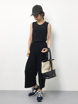 「Factor=（ファクターイコール）のアイテム（オールインワン・サロペット）」を使った、naoさん（レディース・163cm）の夏コーディネート