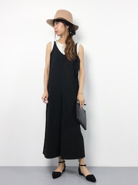 「VIS（ビス）のアイテム（つなぎ/オールインワン）」を使った、naoさん（レディース・163cm）の夏コーディネート