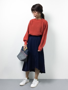 「バルーンスリーブ」｜naoさん（レディース・163cm）の秋コーディネート