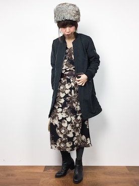 「reca（レカ）のアイテム（MA-1）」を使った、naoさん（レディース・163cm）の冬コーディネート