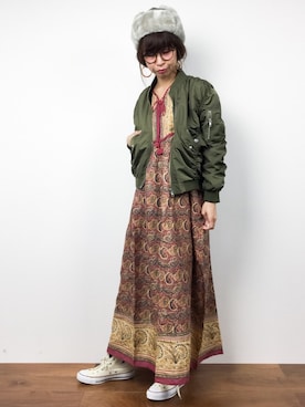 「フォークロア」｜「アイテム（ジャケット/アウター）」を使った、naoさん（レディース・163cm）の冬コーディネート