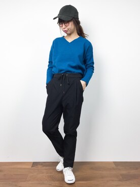 「liflattie ships（リフラティ シップス）のアイテム（ニット/セーター）」を使った、naoさん（レディース・163cm）の冬コーディネート