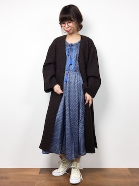 「フォークロア」｜「アイテム（ジャケット/アウター）」を使った、naoさん（レディース・163cm）の冬コーディネート