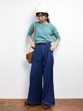 「NOMBRE IMPAIR（ノンブルアンペール）のアイテム（ニット/セーター）」を使った、naoさん（レディース・163cm）の冬コーディネート