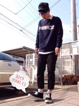 「UNIQLOコーデ」｜ゆうすけさん（メンズ・176cm）の春コーディネート