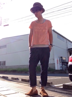 「N.HOOLYWOOD」｜「アイテム（その他シューズ）」を使った、ゆうすけさん（メンズ・176cm）の夏コーディネート
