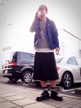 「アイテム（スカート）」を使った、ゆうすけさん（メンズ・176cm・30代）の秋コーディネート
