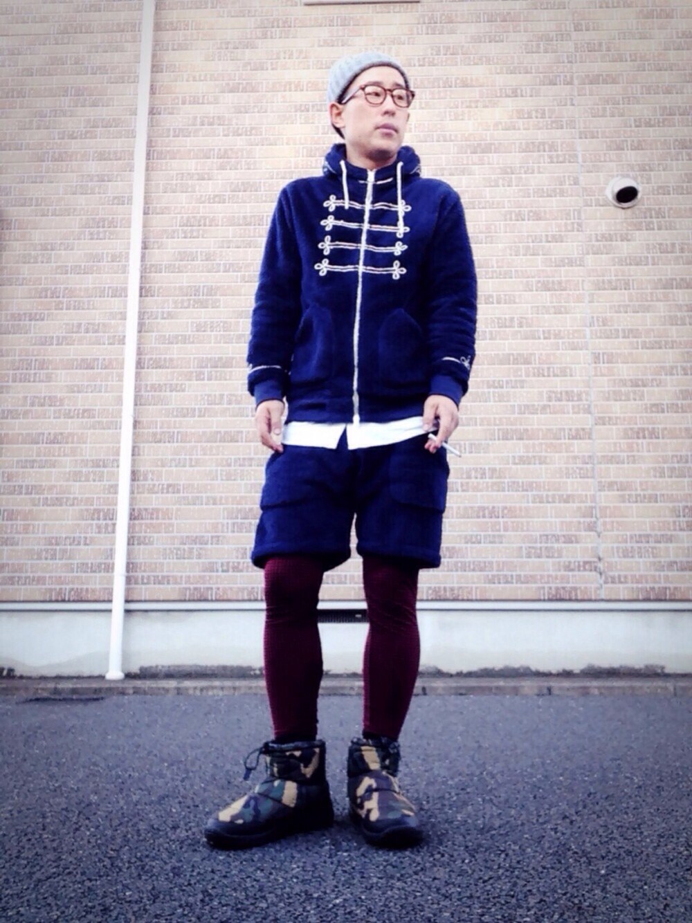 「セットアップ、UNIQLO、冬コーデ、International Gallery BEAMS、ノースフェイス、ヌプシ、もこもこ、モフモフ」｜「THE NORTH FACEのザ・ノース・フェイス　ユニセックスウィンターショートブーティ　/　ヌプシブーティーウォータープルーフ4ショート（ブーティ、その他）」を使った、ゆうすけさん（メンズ・176cm）の冬コーディネートの1枚目の写真
