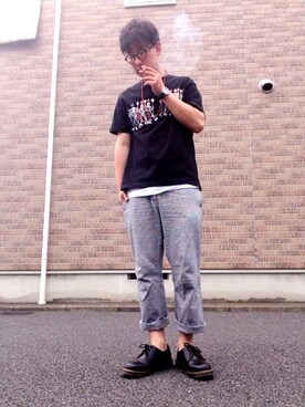 「Pledge（プレッジ）のアイテム（トップス）」を使った、ゆうすけさん（メンズ・176cm）の春コーディネート