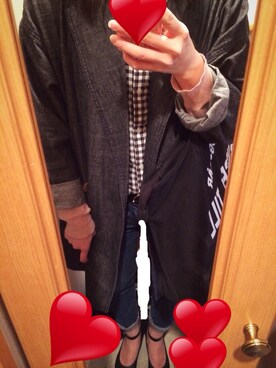 「＃デニム」｜「アイテム（パンプス）」を使った、minさん（レディース・156cm）の春コーディネート