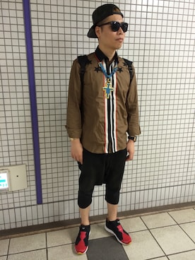 「AMBUSH（アンブッシュ）のアイテム（キャップ）」を使った、しかぞうさん（メンズ・177cm）の秋コーディネート