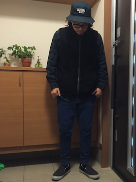 「OCTAVE OCTAVE（オクターブオクターブ）のアイテム（帽子）」を使った、xxTO$Hixxさん（メンズ・169cm）の秋コーディネート