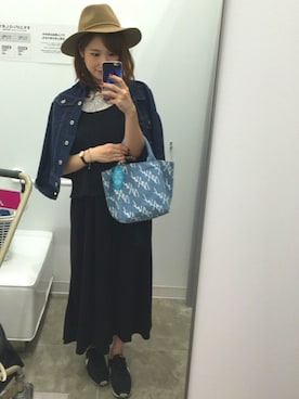 「GLOBAL WORK（グローバルワーク）のフェルトナカオレＨＡＴ/565115（ハット）」を使った、 𝕐𝕌𝕂𝕚さん（レディース・160cm）の秋コーディネート