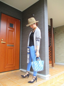 「GLOBAL WORK（グローバルワーク）のフェルトナカオレＨＡＴ/565115（ハット）」を使った、 𝕐𝕌𝕂𝕚さん（レディース・160cm）の秋コーディネート