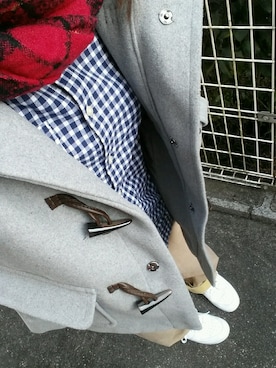 「one after another NICE CLAUP（ワンアフターアナザーナイスクラップ）のアイテム（ダッフルコート）」を使った、まりかさん（レディース・152cm）の冬コーディネート