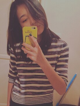 「cache cache（カシュ カシュ）のアイテム（ニット/セーター）」を使った、果仁儿呛さん（レディース・170cm）の冬コーディネート