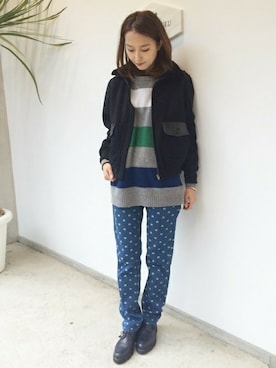 「edit for lulu」｜「アイテム（ブルゾン）」を使った、Yuriさん（レディース・162cm）の秋コーディネート