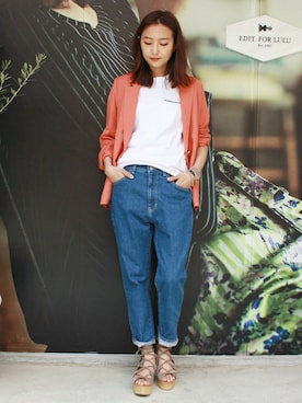 「edit for lulu」｜「アイテム（その他アウター）」を使った、Yuriさん（レディース・156cm）の夏コーディネート