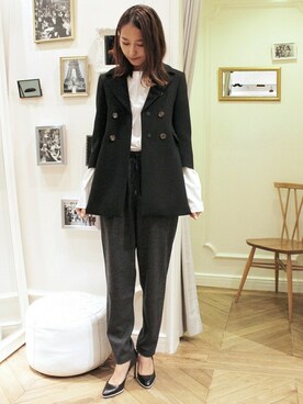 「edit for lulu」｜「アイテム（その他アウター）」を使った、Yuriさん（レディース・156cm）の秋コーディネート