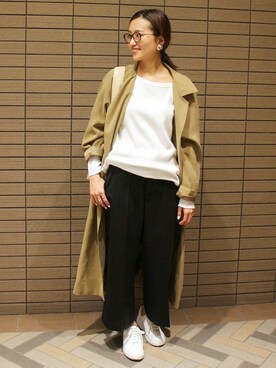 「デイリーカジュアル」｜「アイテム（トレンチコート）」を使った、Yuriさん（レディース・156cm）の冬コーディネート