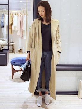 「edit for lulu」｜「アイテム（その他アウター）」を使った、Yuriさん（レディース・156cm）の春コーディネート