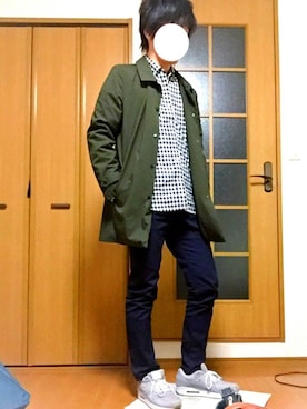「アイテム（ステンカラーコート）」を使った、あつつさん（メンズ・173cm・10代）の春コーディネート
