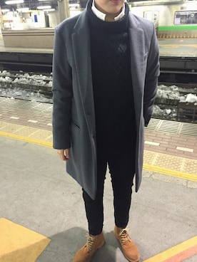 「5（ファイブ）のアイテム（ブーツ）」を使った、Myさん（レディース・172cm）の冬コーディネート