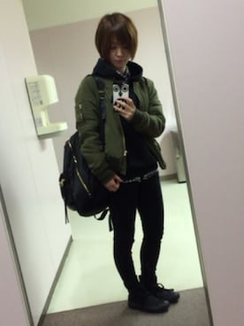 「AS KNOW AS plus（アズノゥアズプラス）のアイテム（ブルゾン）」を使った、ゆのゆなさん（レディース・150cm）の春コーディネート