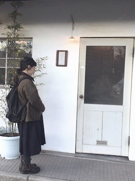 「アイテム（スカート、ブルー系）」を使った、y-caさん（レディース・147cm）の冬コーディネート