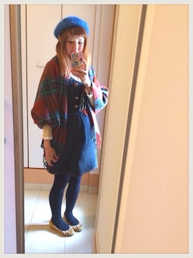 「ミカヅキモモコ（ミカヅキモモコ）のアイテム（ハンチング/ベレー帽）」を使った、LUCCAさん（レディース・156cm）の秋コーディネート