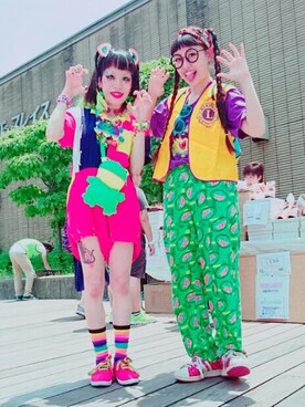 「フリマ」｜「アイテム（つなぎ/オールインワン）」を使った、★チャラ★さん（レディース・153cm）の春コーディネート